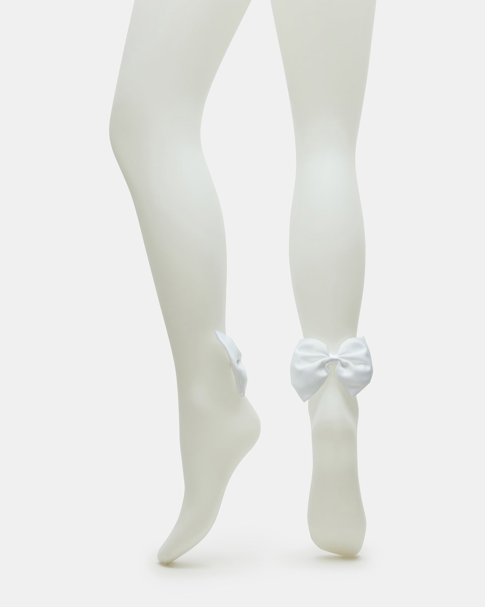 BRIDAL BOW TIGHTS SHEER WHITE