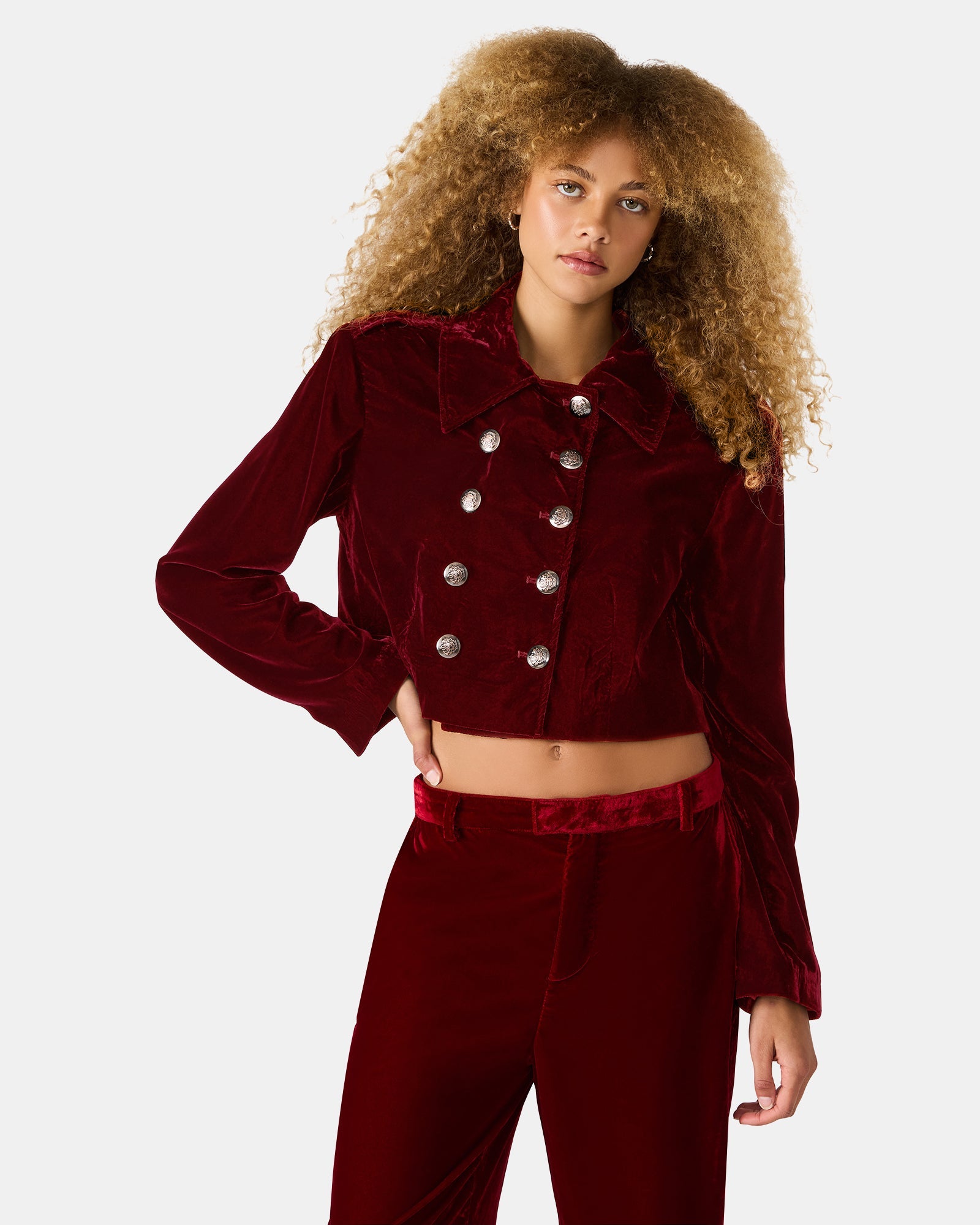 TONIA BLAZER RED VELVET