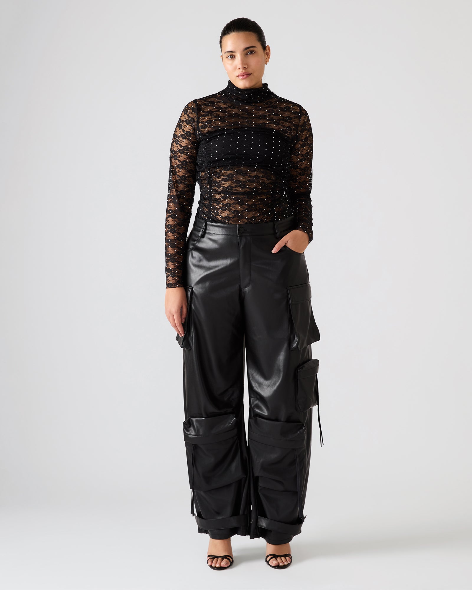 VEGAN LEATHER DUO PANT BLACK